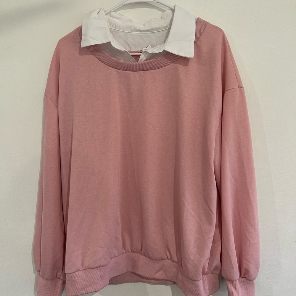 cute pink collared sweater